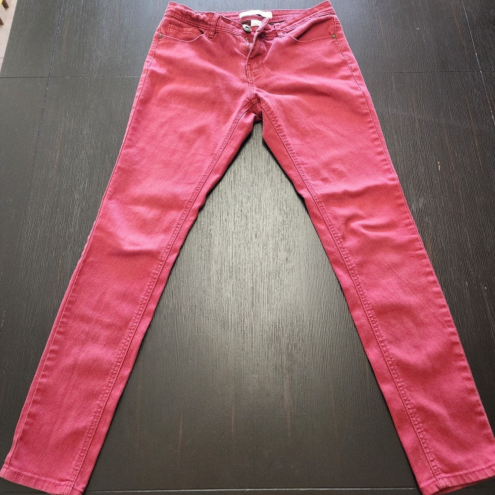 Blue Topaz Burgundy Jeans Womens 5/6 Skinny Stretch Wine Color Denim Pants